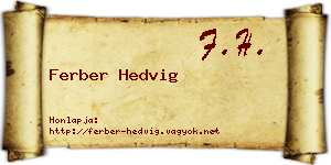 Ferber Hedvig névjegykártya